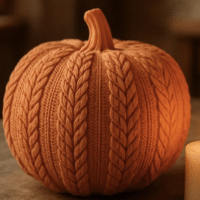 Yarn-Texture Pumpkin